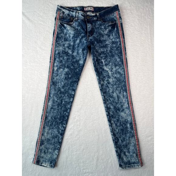 Denim & Rivets Acid Wash Track Stripe Jean Size 15 Retro Grunge Streetwear Denim - Picture 1 of 8